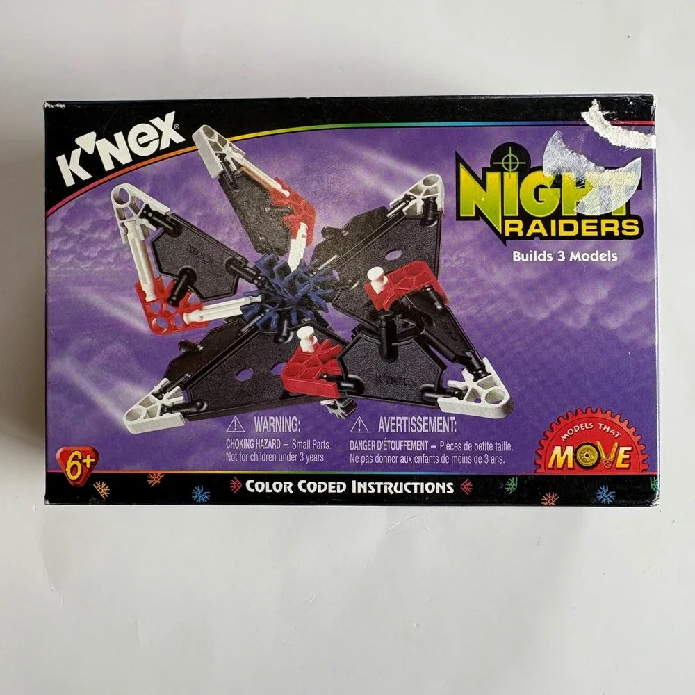 Vintage 1998 KNEX Night Raiders 10401 Building Set 3-in-1 Models That Move New